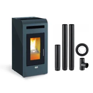 Canalisierbarer Pelletofen CAYENNE + Abgasrohr Poujoulat 16 kW