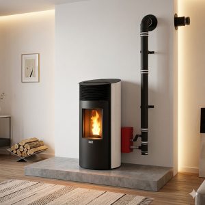 Raumluftunabhängiger Pelletofen Roméo + Dach-Dual-Set Dinak 9 kW