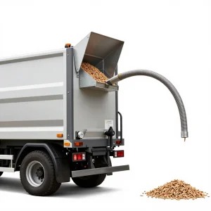 Pellets Schüttgut – 4 Tonnen per Gebläse geliefert